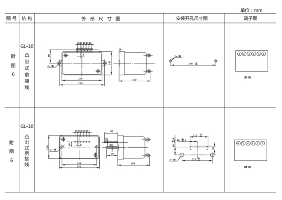GL-11過(guò)流繼電器外形結(jié)構(gòu)及安裝尺寸圖片