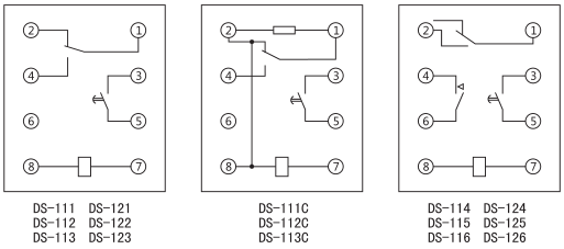 DS-123時(shí)間繼電器內(nèi)部接線及外引接線圖(背視圖)圖片 DS-123時(shí)間繼電器內(nèi)部接線及外引接線圖(背視圖)圖片