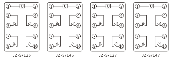 JZ-S/2420靜態(tài)可調延時中間繼電器內部接線圖及外引接線圖